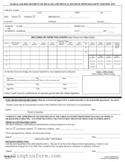 Fill Out Your Immunization Washington State Form