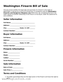Attorney-Approved Washington Firearm Bill of Sale Document