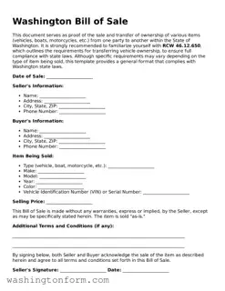 Attorney-Approved Washington Bill of Sale Document