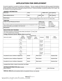 Fill Out Your Washington Employment Application Form