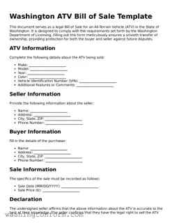 Attorney-Approved Washington ATV Bill of Sale Document