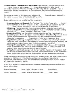 Attorney-Approved Washington Land Purchase Agreement Document