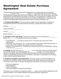 Attorney-Approved Washington Real Estate Purchase Agreement Document
