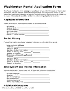 Attorney-Approved Washington Rental Application Document