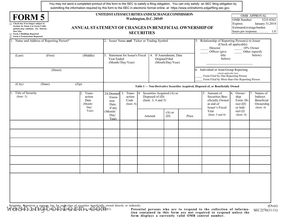Fill Out Your Washington 5 Form