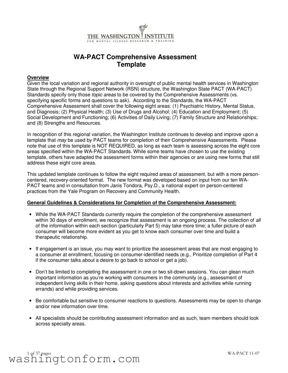 Fill Out Your Washington Pact Form